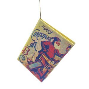 Vintage Miniature Hardback Functional 25 pgs A B C Merry Christmas Book Ornament
